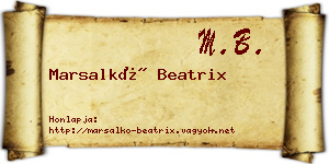 Marsalkó Beatrix névjegykártya
